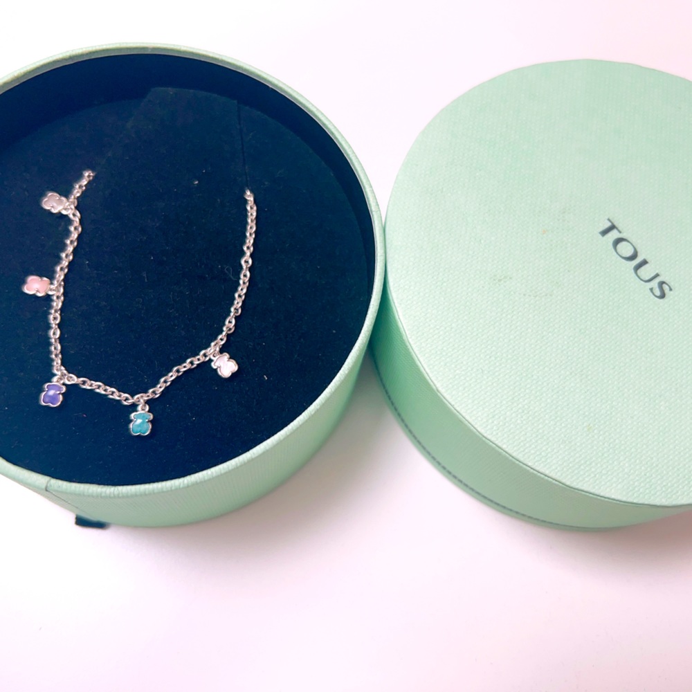 New TOUS Mini Color necklace in sterling silver with the gift box